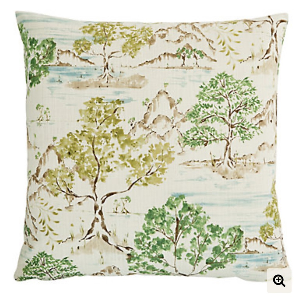 Scenic Green and Cream Accent Pillow